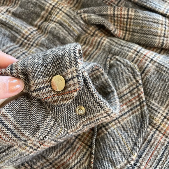 ba&sh Cox Marron Lady Coat Hooded Size 2 Us 8 Plaid Belted Wool blend - Picture 12 of 13